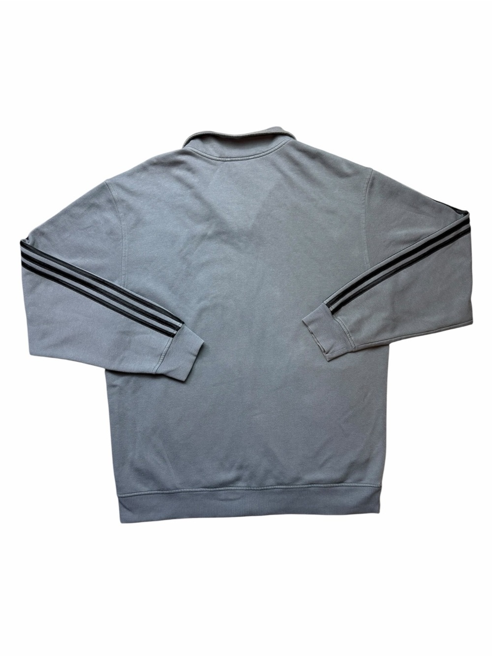 VTG Adidas Y2K Track Suit Jacket Men's XL Gray Y2K Full Zip Black 3 Stripped - Picture 5 of 6